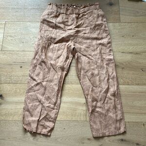 Seed Heritage Core Linen Paperbag Pants mustard Straight Leg Womens Size 12
